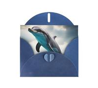 Funny Dolphin Looking at You Greeting Card With Envelope, Birthday Card, Christmas Card, Invitation Card, 3 Colors