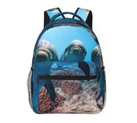 Funny Dolphin Looking At You Print Casual Daily Bookbag, 20 * 29 * 40cm Durable Basic Backpack For Travel And Vacation Classics Daypack