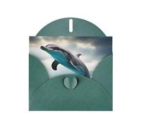 Funny Dolphin Looking At You Print Greeting Cards With Envelopes,Holiday,Birthday,Wedding,And All Occasions