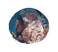 Funny Dolphin Looking at You Print Shower Cap â€“ Reusable, Double Layer, with Elastic Band â€“ Perfect for Home, Spa, Hotel, and Travel