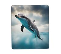 Funny Dolphin Looking At You Print Small Desk Pad,Rubber Base with Precision Stitched Edges,Perfect for Office,Gaming