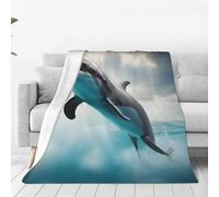 Funny Dolphin Looking At You Print Ultra-Soft Fleece Blanket Throw, Luxury Micro Fuzzy Blanket, Cozy And Warm For Bed, Couch, Sofa, And Travel