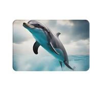 Funny Dolphin Looking at You Print Ultra Thin Door Mat,Rug Perfect for Indoor Front Door,Back Door,Patio and Entryway