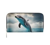 Funny Dolphin Looking At You Print Womens Wallet, Ladies Credit Card Holder, Phone Wallet Purses, Long Clutch Hand Bag