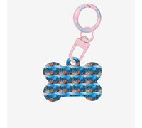 Funny Dolphin Looking at You Printing 1 Pc Dog Bone Shape Id Tags Double Sided with Key Ring Craft for Pets
