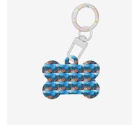 Funny Dolphin Looking at You Printing 1 Pc Dog Bone Shape Id Tags Double Sided with Key Ring Craft for Pets