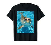Funny Dolphin with Sunglasses Cool Summer Animal Swimming T-Shirt