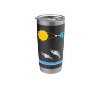 Funny Dolphins with Eclipse Glasses Solar eclipses Lover Stainless Steel Insulated Tumbler