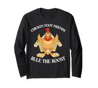 Funny Dominoes Game Chicken Foot Domino Player Long Sleeve T-Shirt
