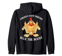 Funny Dominoes Game Chicken Foot Domino Player Zip Hoodie