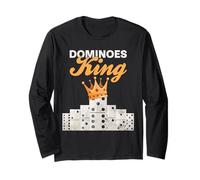 Funny Dominoes Game King Domino Player Humor Long Sleeve T-Shirt