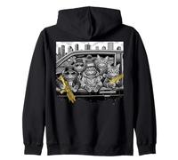 Funny Don Meow Gang City Cats Drive Retro Urban Style Zip Hoodie