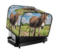 Funny Donkey 4 Slice Toaster Covers Quilted Bread Maker Cover Small Appliance Cover With Handle For Home Table Kitchen Decor