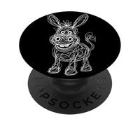 Funny Donkey Abstract Scribble Farm Art Animal Graphic PopSockets Adhesive PopGrip
