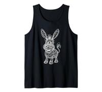 Funny Donkey Abstract Scribble Farm Art Animal Graphic Tank Top