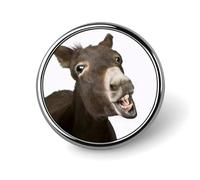 Funny Donkey Badge,Comfort Light in Weight Round Emblem Cute Funny Decor Brooch Smooth Does Not Fade Badges for Hats Jackets Coat Shirt