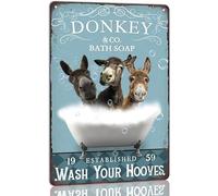 Funny donkey bathroom decor metal tin sign decor donkey pet lovers gift home bar farmhouse bathroom decor retro wall art poster vintage bathroom accessories 12x16 Inch on thanksgiving anniversaries