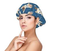 Funny Donkey Blue Print Satin Silk Bonnet for Sleeping Women, Adjustable Double Layer Satin Hair Bonnet Night Sleep Cap for Curly Hair