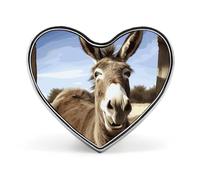 Funny Donkey Buttons Pin Memorial Boutonniere for Wedding Groom Bride, Customize Lapel Heart Pin for Christmas, Men Women Costume Decorative Fashionable Brooches