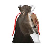(Funny Donkey) Christmas Burlap Gifts Bag With Drawstring Xmas Linen Burlap Gift Candy Pouch For Wedding Party Festival Decorating S