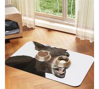Funny Donkey Durable Pet Absorbent Tablecloth Non-Slip Dining Pad For Dog Cat Food Water Bowls Feeder Mat