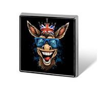 Funny Donkey England Flag Printed Brooch Pins Badge Button Tie Lapel Backpack Pin Decoration for Women Men