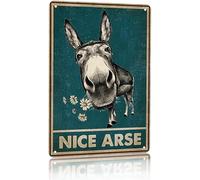 Funny Donkey Face Nice Arse Retro Metal Tin Sign Vintage Aluminum Sign Home Bar Farm Bathroom Toilet Decor Art Gift 8x12 Inch