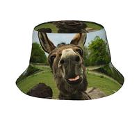 Funny Donkey Farm Animal Unisex Reversible Packable Bucket Hat Sun Hats for Men Women Black