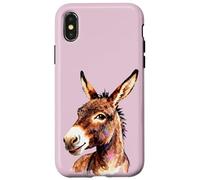 Funny Donkey Head - Smiling Donkey Art Farm Animal Graphic Case for iPhone X/XS