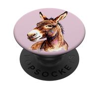 Funny Donkey Head - Smiling Donkey Art Farm Animal Graphic PopSockets Adhesive PopGrip