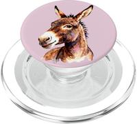 Funny Donkey Head - Smiling Donkey Art Farm Animal Graphic PopSockets PopGrip for MagSafe