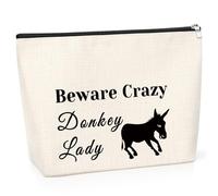 Funny Donkey Lovers Gifts Makeup Bag Donkey Mom Cosmetic Gifts Donkey Gifts for Women Mother's Day Christmas Birthday Presents for Donkey Lover Owners Breeders Travel Cosmetic Pouch