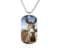 Funny Donkey Necklace Gift for Girlfriend Boyfriend, Long Chain Pendant Custom with Picture, Personalized Necklace Gift for Christmas Anniversary Family Birthday Valentine's Day