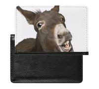 Funny Donkey Passport Holder PU Leather Slim Passport Cover with Card Slots Travel Document Holder Cover