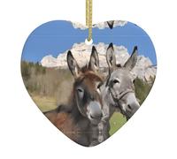 Funny Donkey Patterned Christmas tree ornaments, ceramic decorations, can be hung on Christmas trees or fireplaces.