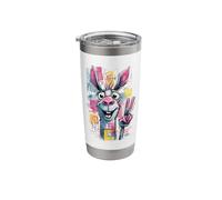 Funny Donkey Peace Graffiti Pop Character Graphic Art Face Stainless Steel Insulated Tumbler