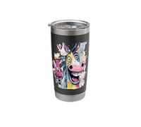 Funny Donkey Peace Graffiti Pop Character Graphic Art Face Stainless Steel Insulated Tumbler
