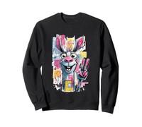 Funny Donkey Peace Graffiti Pop Character Graphic Art Face Sweatshirt