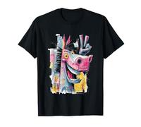 Funny Donkey Peace Graffiti Pop Character Graphic Art Face T-Shirt
