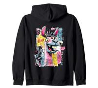 Funny Donkey Peace Graffiti Pop Character Graphic Art Face Zip Hoodie