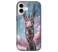 Funny Donkey Personalized Glass Phone Case Cover Compatible with iPhone 16/16 Plus/16 Pro/16 Pro Max/16 E