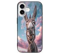 Funny Donkey Personalized Glass Phone Case Cover Compatible with iPhone 16/16 Plus/16 Pro/16 Pro Max/16 E