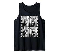 Funny Donkey Photo - Smiling Donkey Face Farm Animal Vintage Tank Top