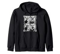 Funny Donkey Photo - Smiling Donkey Face Farm Animal Vintage Zip Hoodie