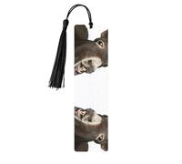 Funny Donkey Print 5pcs Wooden Bookmarks with Tassels, Reading Page Markers Book Marks, Gifts for Men Women