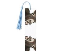 Funny Donkey Print 5pcs Wooden Bookmarks with Tassels, Reading Page Markers Book Marks, Gifts for Men Women