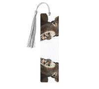 Funny Donkey Print 5pcs Wooden Bookmarks with Tassels, Reading Page Markers Book Marks, Gifts for Men Women
