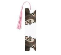 Funny Donkey Print 5pcs Wooden Bookmarks with Tassels, Reading Page Markers Book Marks, Gifts for Men Women