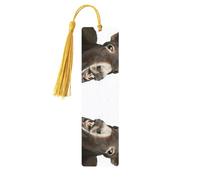 Funny Donkey Print 5pcs Wooden Bookmarks with Tassels, Reading Page Markers Book Marks, Gifts for Men Women