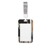 Funny Donkey Print Id Badge Holder Sliding Card Holder Vertical Card Protector Cover Case Teacher Lanyard for Office Women Men
